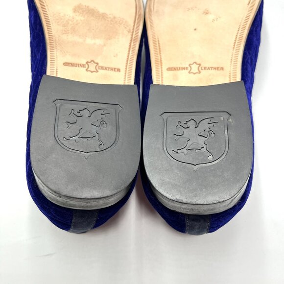 Stacy Adams Mens‎ 13 M Blue Velvet Quilted Slip On Horsebit Loafers Dress Shoes - Picture 12 of 13